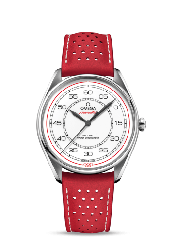 Omega Seamaster Master Co-Axial 39.5 Olympic Timekeeper Stainless Steel / White / Red
